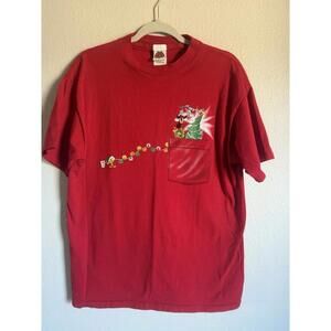 Vintage Looney Tunes Christmas Shirt Size Large Bugs Daffy Duck Single Stitch